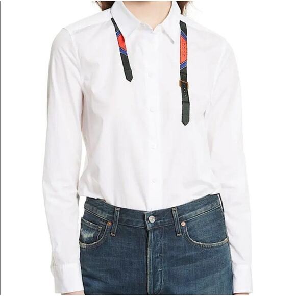 Equipment Femme essential  L'Oeil embroidered belt print button down shirt Large - Picture 1 of 8
